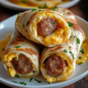 Sausage, Egg Cheese Breakfast Roll-Ups - Ingredients prepared