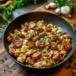 sausage and cabbage stir fry